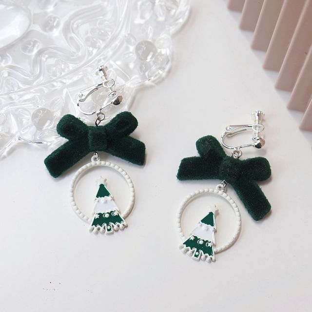/ Clip Drop Earring Tree Christmas On