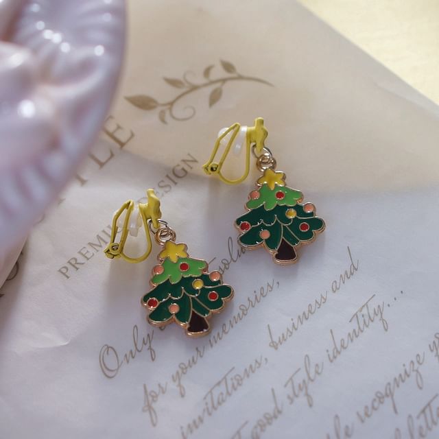 / Clip Drop Earring Tree Christmas On