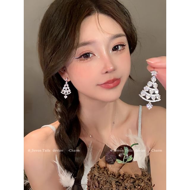 Set Christmas / Choker Drop Tree Snowflake Fluffy Earring Bracelet Chandelier