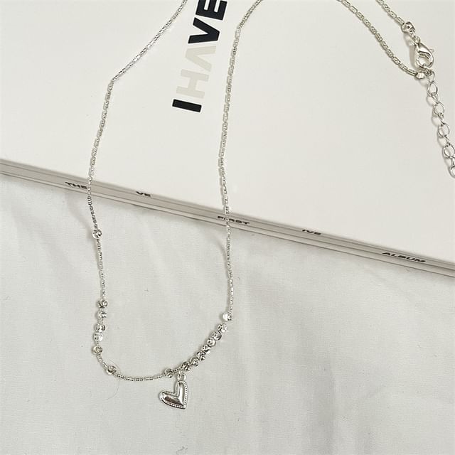 Beaded Necklace Pendant Heart