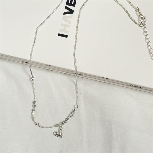 Beaded Necklace Pendant Heart