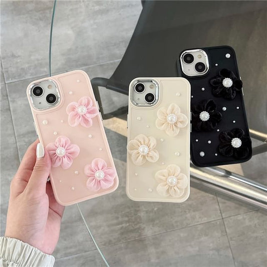 Floral Lace Pearl Faux Phone Case
