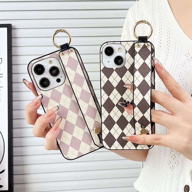 Phone Argyle Strap Case