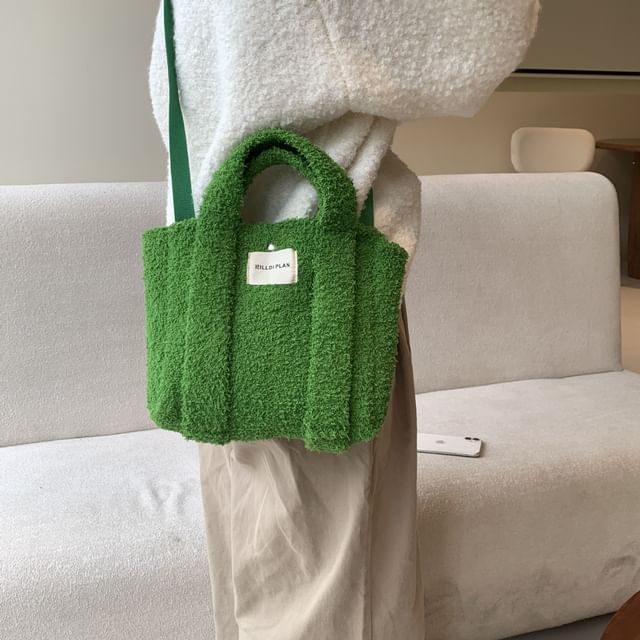 Bag Plain Tote Fleece Crossbody