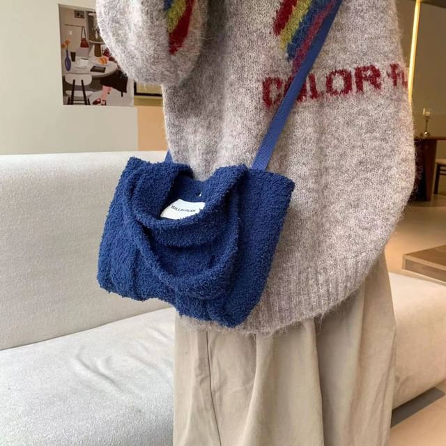 Bag Plain Tote Fleece Crossbody