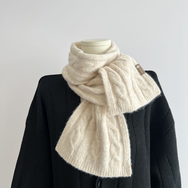 Knit Plain Scarf Cable