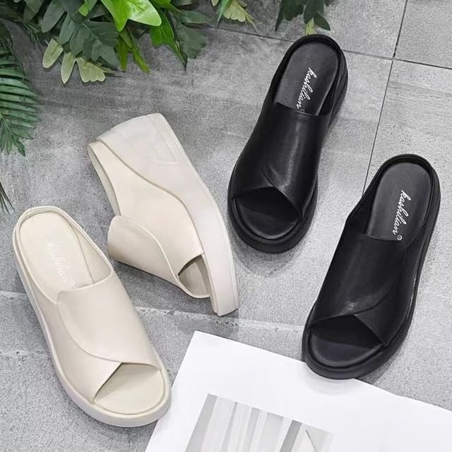 Sandals Slide Platform Wedge