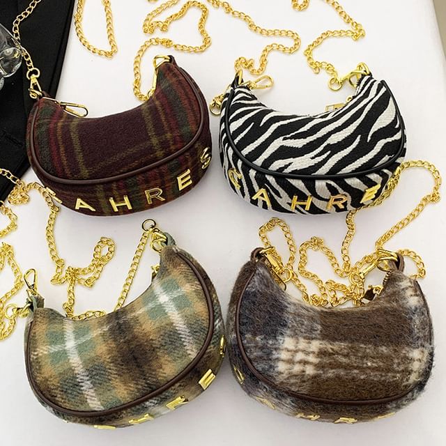 Patterned Strap Bag Crossbody Chain