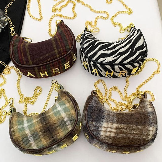 Patterned Strap Bag Crossbody Chain