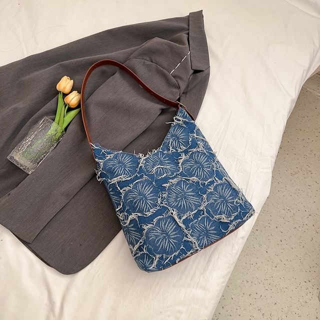 Denim Bag Tote Floral