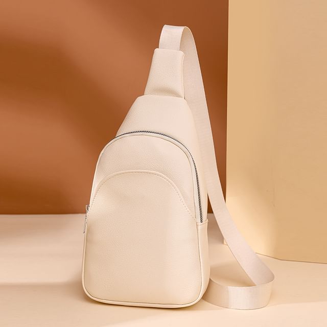 Bag Sling Leather Faux Plain