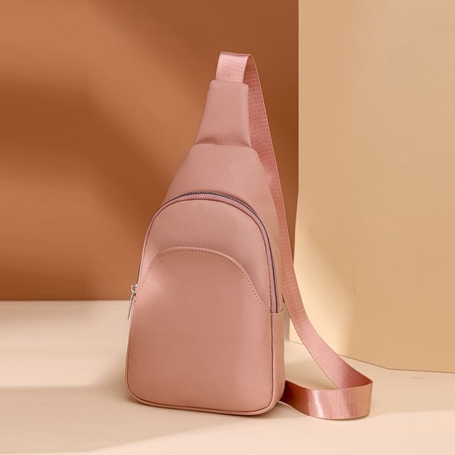 Bag Sling Leather Faux Plain