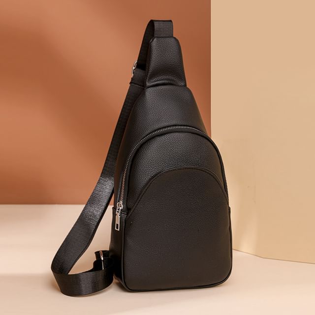 Bag Sling Leather Faux Plain