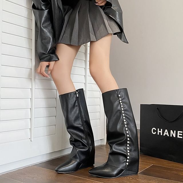 Boots Pointy Wedge Tall