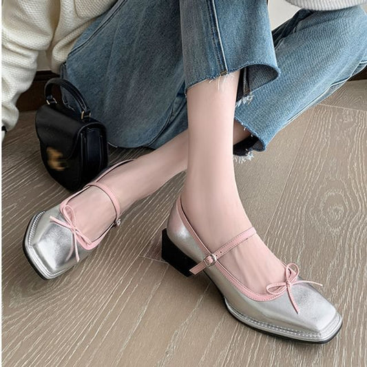 Bow Square Mary Toe Pumps Jane