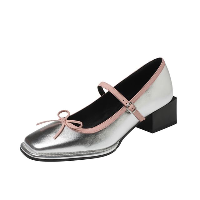 Bow Square Mary Toe Pumps Jane