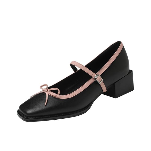 Bow Square Mary Toe Pumps Jane