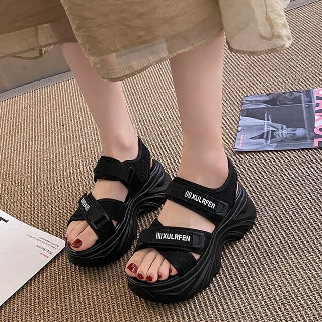 Lettering Strap Adhesive Sandals