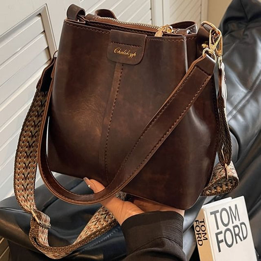 Faux Bag Leather Bucket