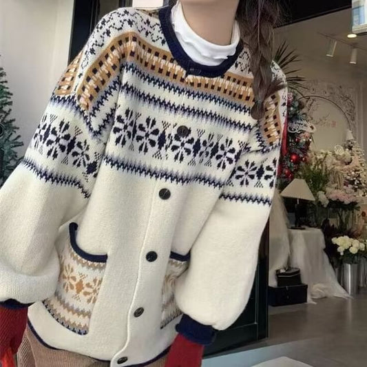 Cardigan Button-Up Crewneck Pattern