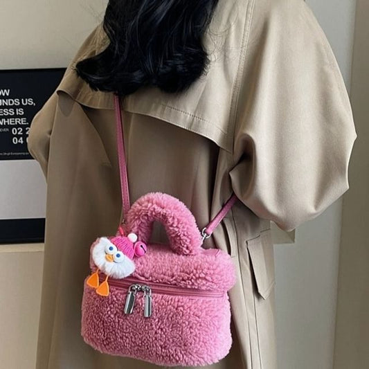 Crossbody Charm Set Bag Faux / Shearling