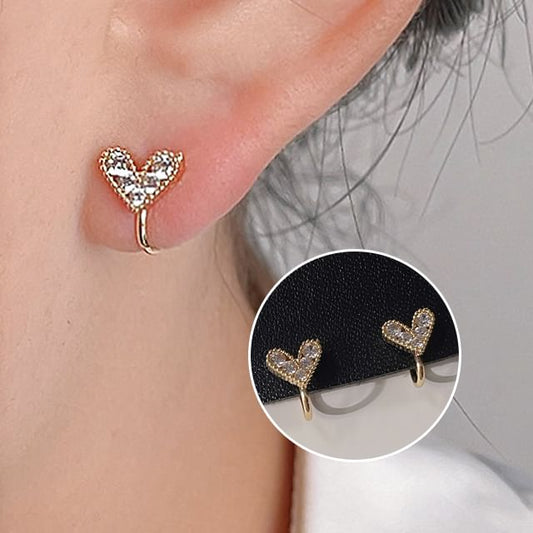 Alloy Rhinestone Heart Cuff Ear