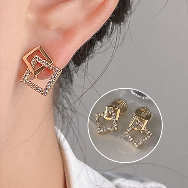 Cuff Square Rhinestone Alloy Ear
