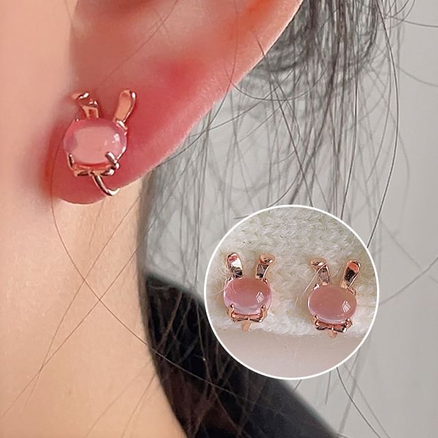 Gemstone Ear Rabbit Faux Cuff Alloy