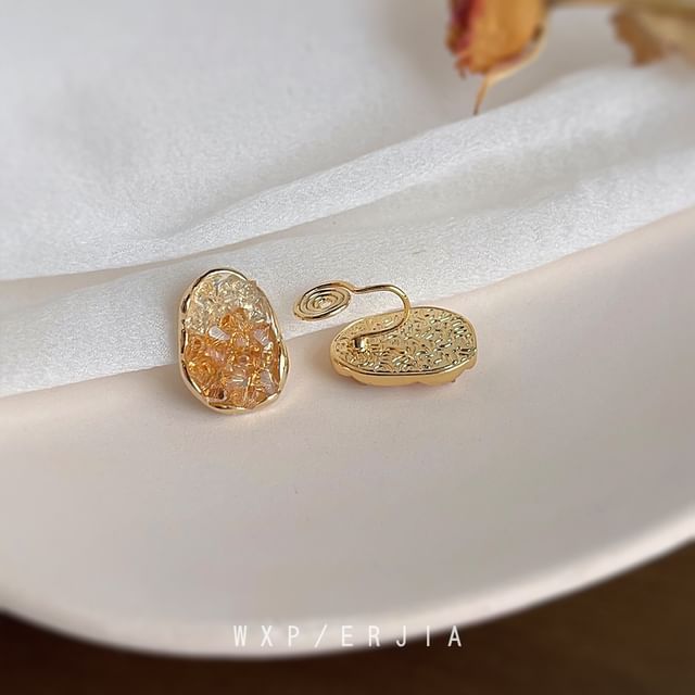 Ear Irregular Crystal Cuff Alloy Faux