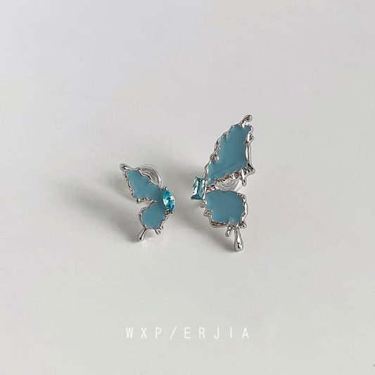 Butterfly Rhinestone Alloy Ear Asymmetrical Cuff