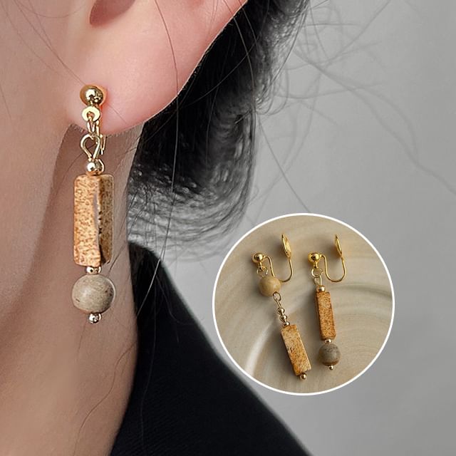 Cuff Faux Gemstone Dangle Ear Asymmetrical Alloy