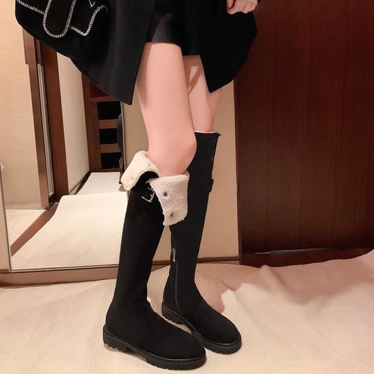 Folded Over-The-Knee Boots
