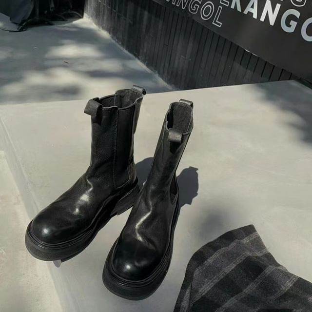 Boots Short Chelsea Faux Leather