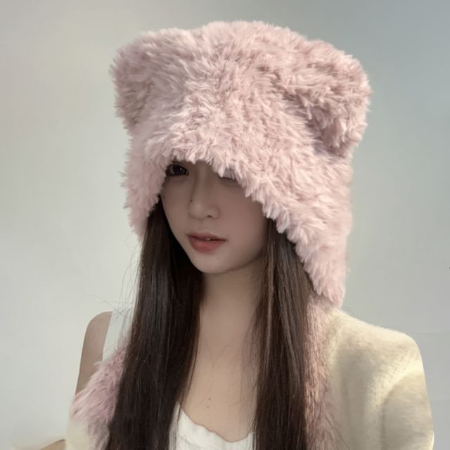 Hat Earflap Bear Fluffy Ear