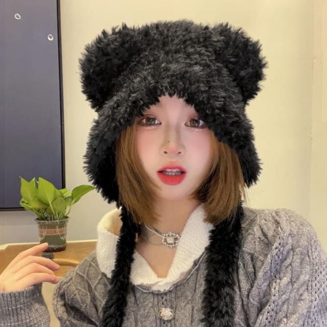 Hat Earflap Bear Fluffy Ear