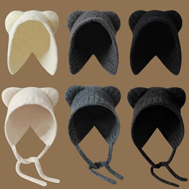 Ear Bonnet Bear Fleece Hat