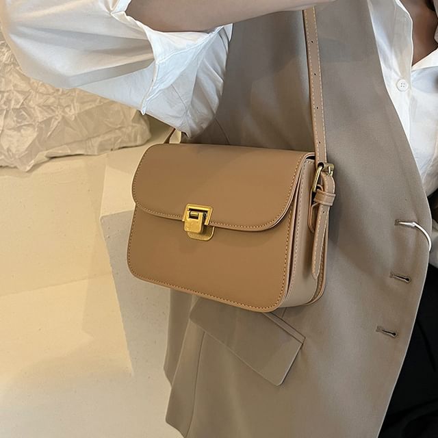 Leather Shoulder Bag Flap Faux