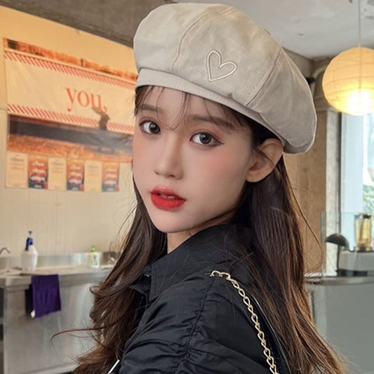 Embroidered Beret Heart