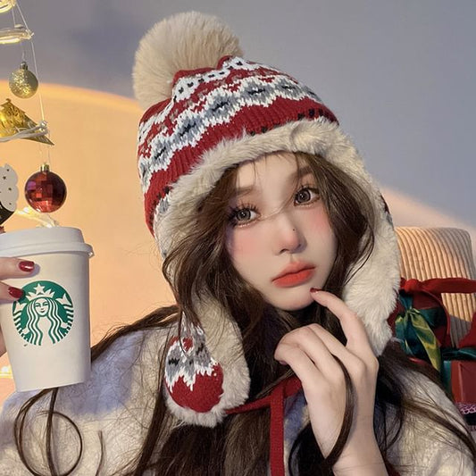 Patterned Trapper Hat