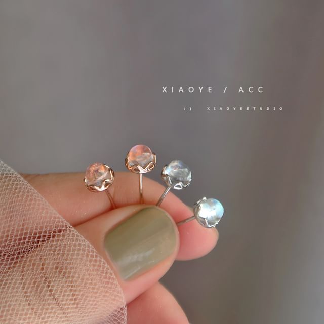 Silver Stud Sterling Earring Faux Gemstone