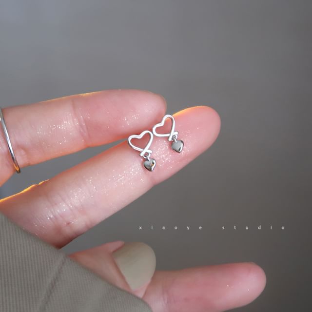 Sterling Heart Drop Earring Silver