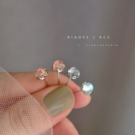 Silver Stud Sterling Earring Faux Gemstone