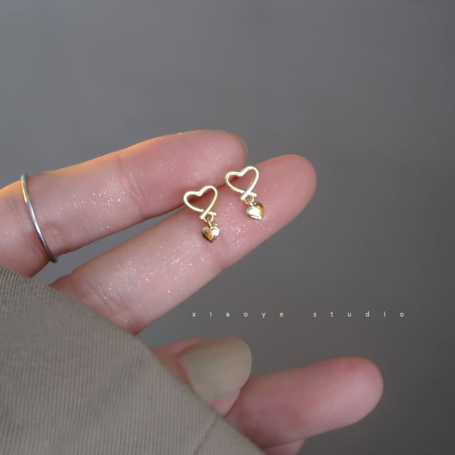 Sterling Heart Drop Earring Silver