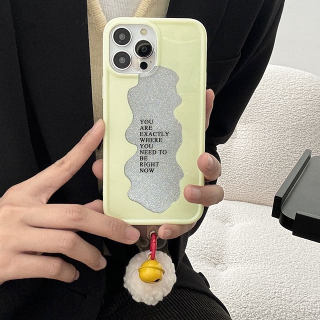 Lettering Case Pom Bell Phone