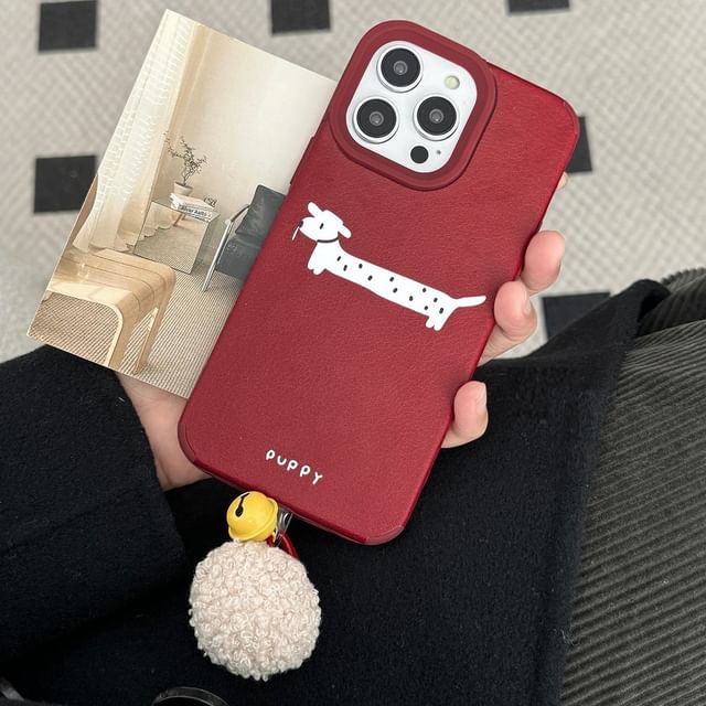 Dog Pom Bell Case Phone