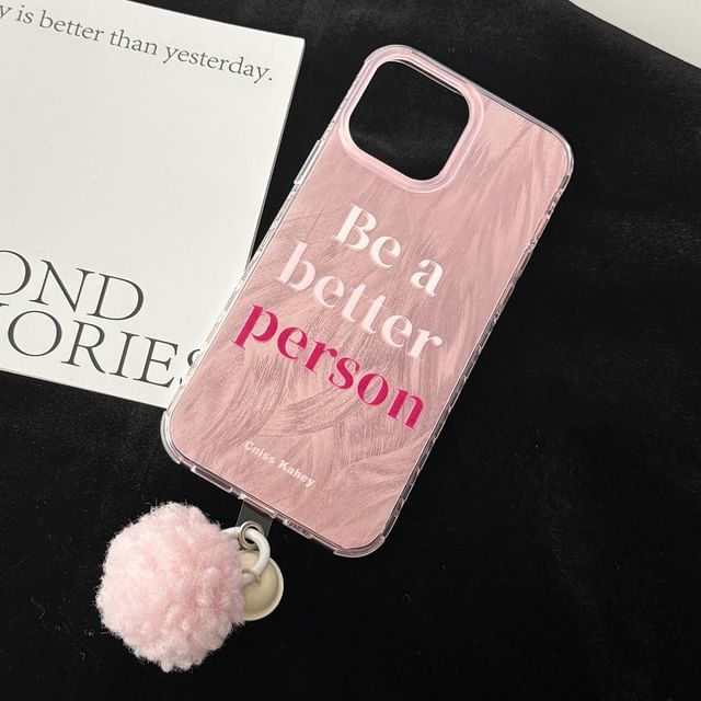 Case Bell Phone Pom Lettering