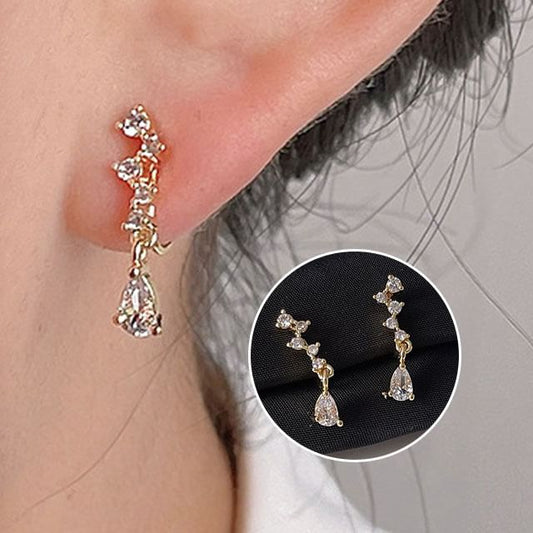Rhinestone Drop Earring Clip-On