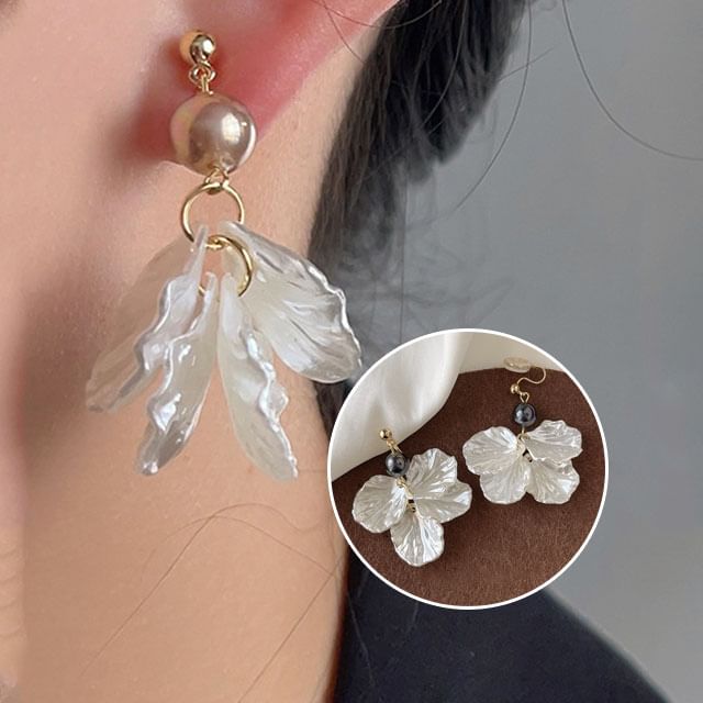 Drop Clip-On Earring Floral