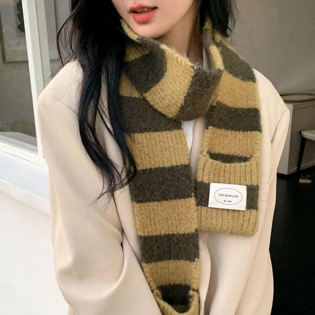 Light Striped Knit Scarf