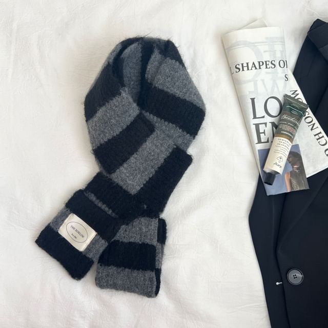 Light Striped Knit Scarf